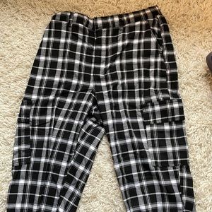 Black and white sweatpants-trousers